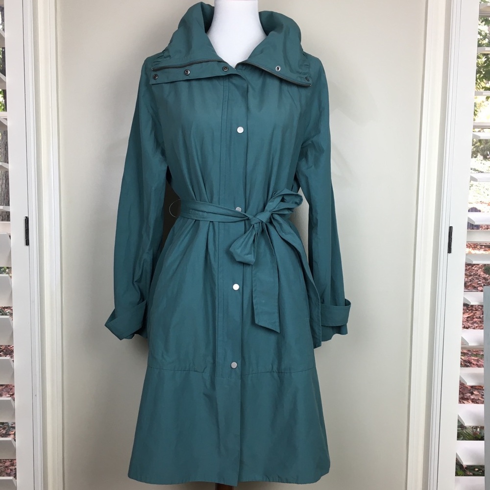 Eileen Fisher Jacket Long Coat High Neck Belted